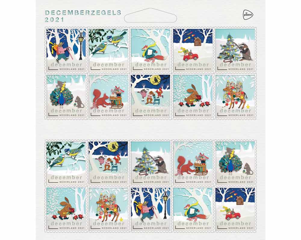 Decemberzegels 2021 fantasievolle papierknipkunst voor het ultieme kerstgevoel PostNL